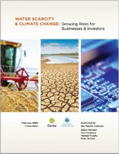 <a href=http://www.pacinst.org/publication/water-scarcity-and-climate-change-growing-risks-for-businesses-and-investors/>Water Scarcity and Climate Change: Growing Risks for Businesses and Investors</a>